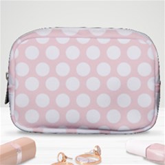 Pink And White Polka Dots Make Up Pouch (small) by mccallacoulture