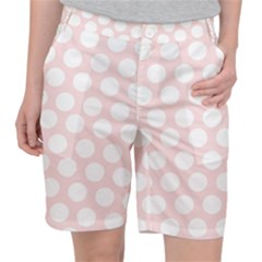 Pink And White Polka Dots Pocket Shorts by mccallacoulture