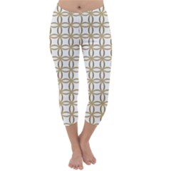 Gold Lattice Capri Winter Leggings  by mccallacoulture