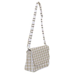 Gold Lattice Shoulder Bag With Back Zipper by mccallacoulture