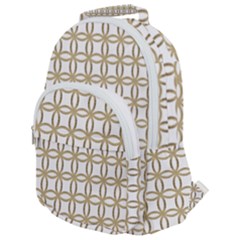 Gold Lattice Rounded Multi Pocket Backpack