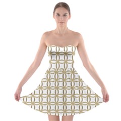 Gold Lattice Strapless Bra Top Dress