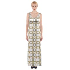 Gold Lattice Thigh Split Maxi Dress by mccallacoulture