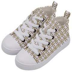 Gold Lattice Kids  Mid-top Canvas Sneakers