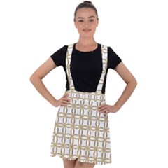 Gold Lattice Velvet Suspender Skater Skirt