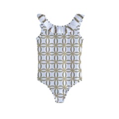 Gold Lattice Kids  Frill Swimsuit