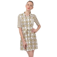 Gold Lattice Belted Shirt Dress by mccallacoulture