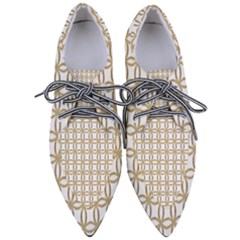 Gold Lattice Women s Pointed Oxford Shoes