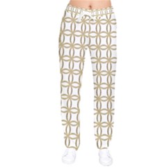 Gold Lattice Women Velvet Drawstring Pants