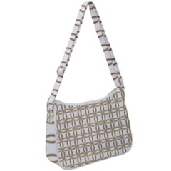 Gold Lattice Zip Up Shoulder Bag