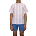 Pastel Pink Stripes Kids  Short Sleeve Swimwear View1