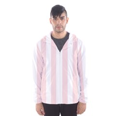 Pastel Pink Stripes Men s Hooded Windbreaker