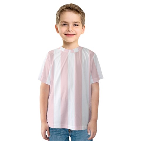 Pastel Pink Stripes Kids  Sport Mesh Tee by mccallacoulture