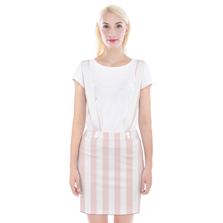 Pastel Pink Stripes Braces Suspender Skirt