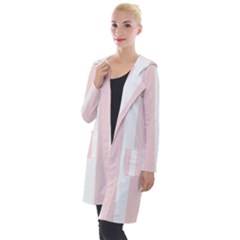 Pastel Pink Stripes Hooded Pocket Cardigan