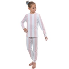 Pastel Pink Stripes Kids  Long Sleeve Set 