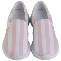 Pastel Pink Stripes Kids Lightweight Slip Ons by mccallacoulture