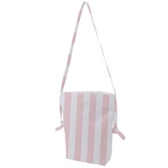 Pastel Pink Stripes Folding Shoulder Bag by mccallacoulture