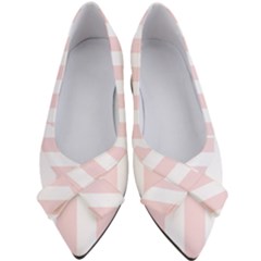 Pastel Pink Stripes Women s Bow Heels