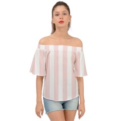 Pastel Pink Stripes Off Shoulder Short Sleeve Top by mccallacoulture