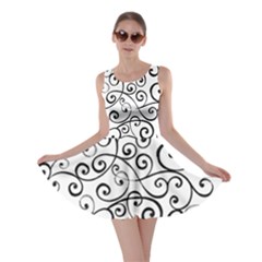 Black And White Swirls Skater Dress by mccallacoulture