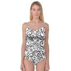 Black And White Swirls Camisole Leotard  by mccallacoulture