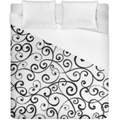 Black And White Swirls Duvet Cover (california King Size) by mccallacoulture