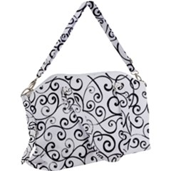 Black And White Swirls Canvas Crossbody Bag by mccallacoulture