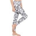 Black and White Swirls Lightweight Velour Classic Yoga Leggings View4