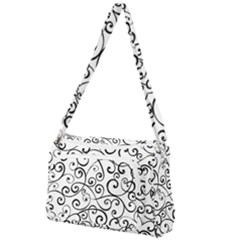 Black And White Swirls Front Pocket Crossbody Bag by mccallacoulture