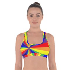 Rainbow Pattern Cross Back Sports Bra by designsbymallika