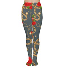 Golden Chain Pattern With Roses Tights by designsbymallika