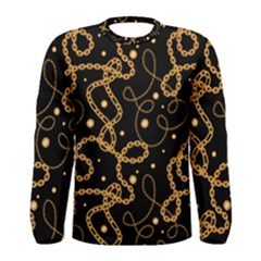 Golden Chain Print Men s Long Sleeve Tee