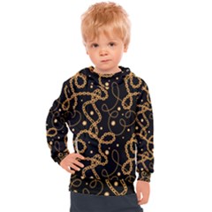 Golden Chain Print Kids  Hooded Pullover by designsbymallika