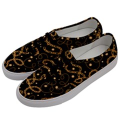 Golden Chain Print Men s Classic Low Top Sneakers by designsbymallika