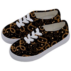 Golden Chain Print Kids  Classic Low Top Sneakers by designsbymallika