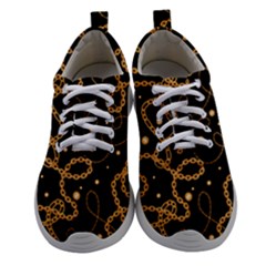 Golden Chain Print Women Athletic Shoes