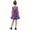 BLUE GOLDEN CHAIN ROSE PATTERN Kids  Cross Back Dress View2