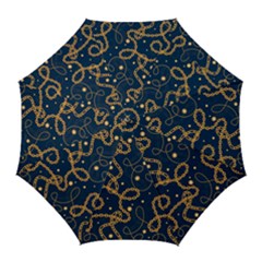 Golden Chain Pattern Golf Umbrellas by designsbymallika