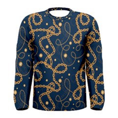 Golden Chain Pattern Men s Long Sleeve Tee by designsbymallika