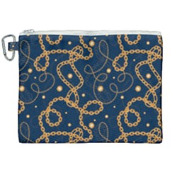 Golden Chain Pattern Canvas Cosmetic Bag (xxl) by designsbymallika