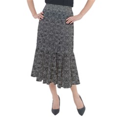 Modern Fancy Nature Collage Pattern Midi Mermaid Skirt by dflcprintsclothing