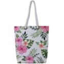 pink tulips Full Print Rope Handle Tote (Small) View1