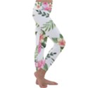 pink tulips Kids  Lightweight Velour Classic Yoga Leggings View3