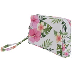 Pink Tulips Wristlet Pouch Bag (small)