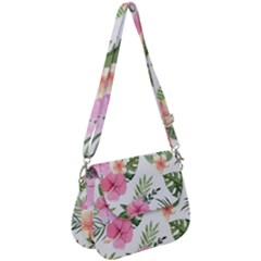 Pink Tulips Saddle Handbag