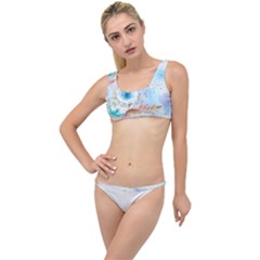 Blue Floral Print The Little Details Bikini Set by designsbymallika