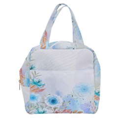 Blue Floral Print Boxy Hand Bag by designsbymallika