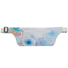 Blue Floral Print Active Waist Bag