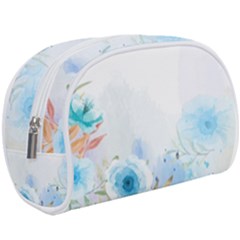 Blue Floral Print Makeup Case (large)